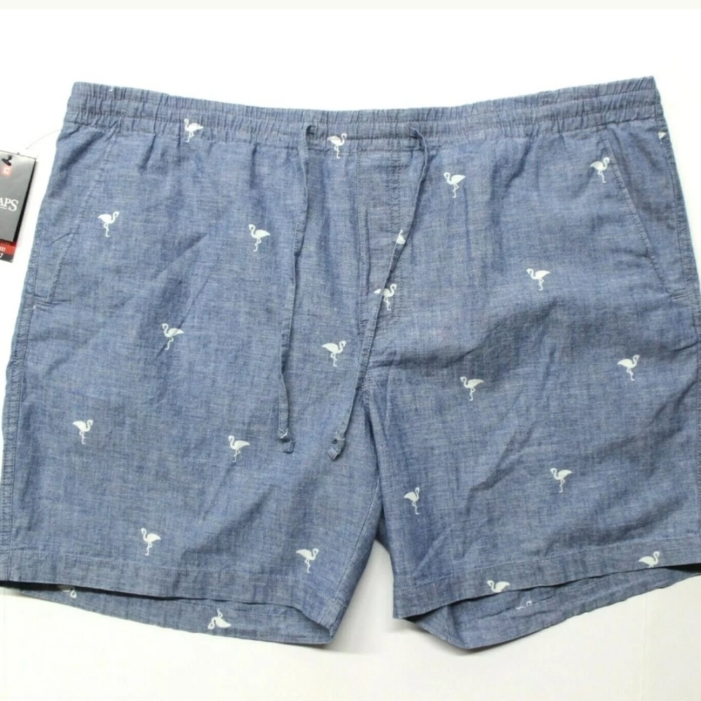 CHAPS Blue Flamingo Shorts Comfort Waistband